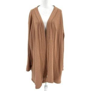 SKIMS Waffle Knit Cardigan Robe Pockets Neutral Camel Brown size 3X NO BELT
